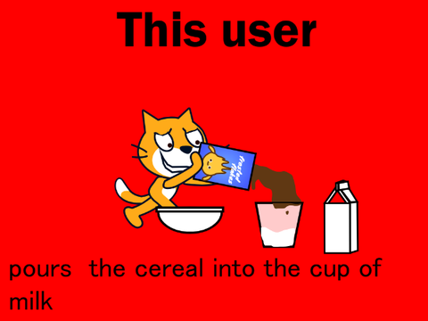 this user pours cereal into cup of milk