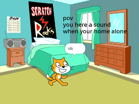 pov when your home alone and here a sound