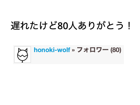 祝フォロワー80人