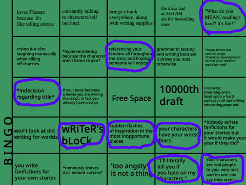 Writer's Bingo remix