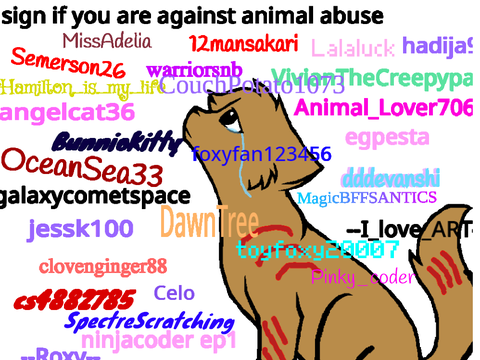 Sign here if you are against animal abuse... <3