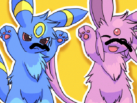 Nya Nya Song With Espeon And Umbreon!!!! remix.. Now With Mustaches  