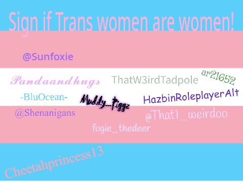 Sign if Trans women are women!