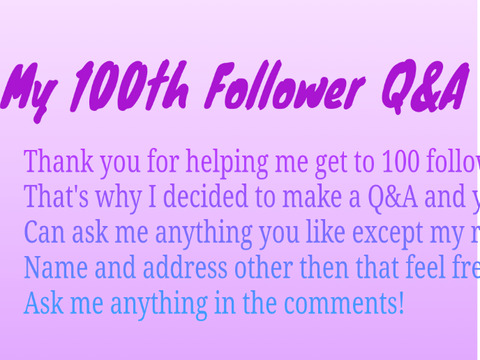 My 100th follower!