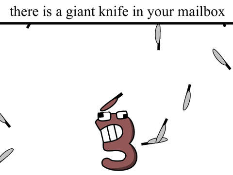 there is a giant knife in your mailbox