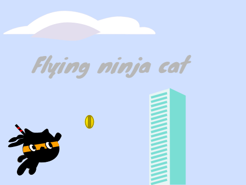 Flying ninja cat
