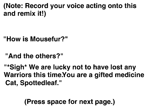 Prologue and Chapter one script: Bluestar remix