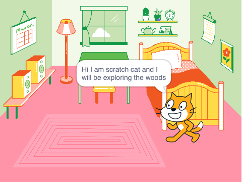 Scratch Cat Goes To The Woods