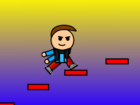 Infinity running up stairs