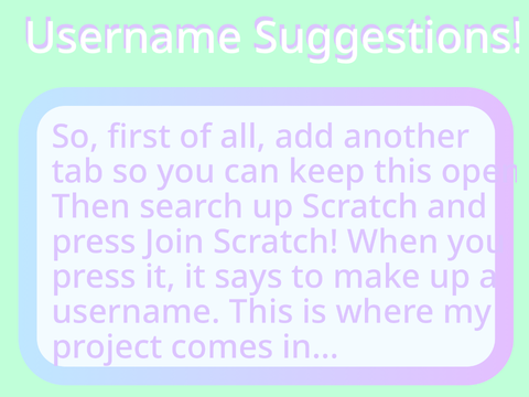 Username Suggestions!