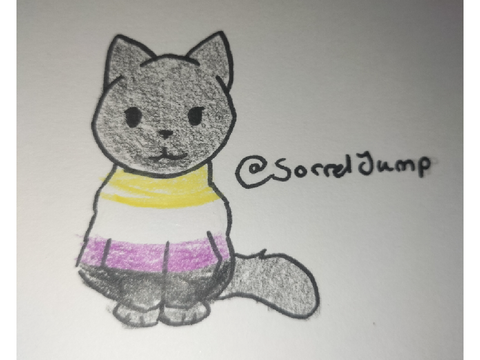 Pride Month Day Twenty Seven • Non-binary Flag Kitty