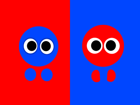 Made them red and blue.