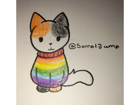 Pride Month Day Twenty Nine • Rainbow Flag Kitty 