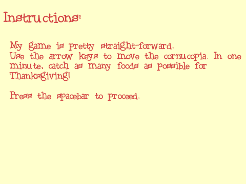 Cornucopia Catch: Thanksgiving Minigame