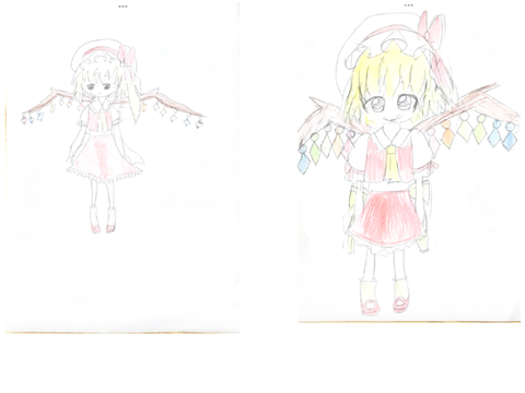 〈東方〉姉妹でフランドール・スカーレット描いてみた！