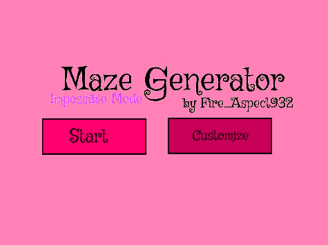 Maze Generator (Infinite) Impossible