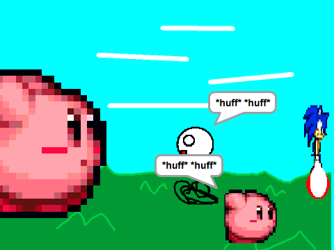 Add yourself running from a Giant Kirby! remix remix