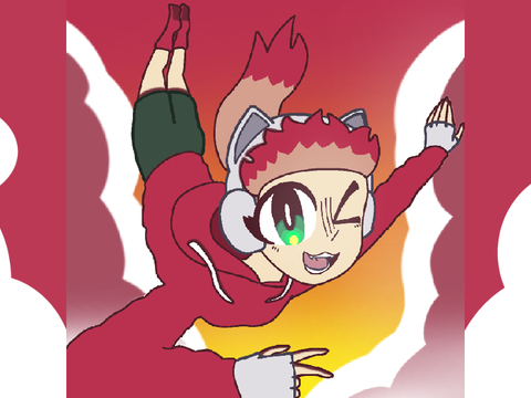 Skydiving Gamer girl (art post)