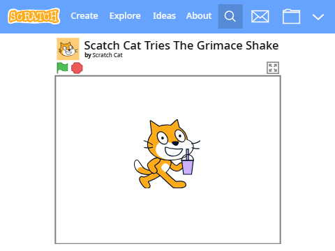 Scratch Cat Tries The Grimace Shake