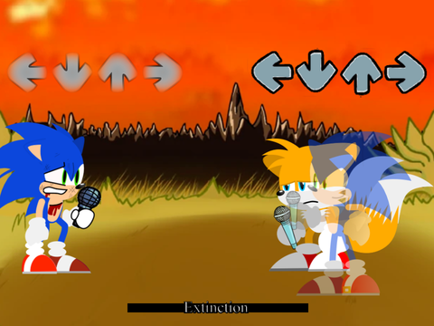 FNF: Sonic VS Normal Tails Singing Extinction but fast
