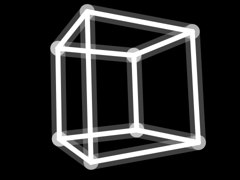 Wireframe Rotating Cube WIP