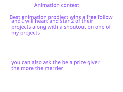 Animation contest with prize