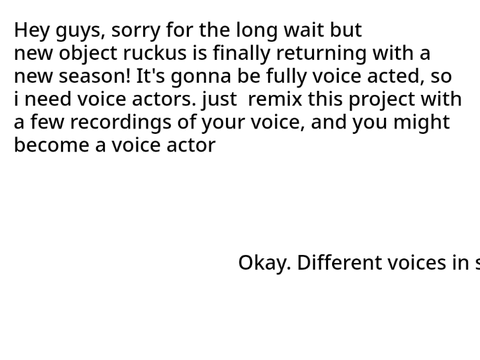 Object ruckus voice auditions remix