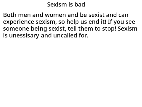 End sexism.