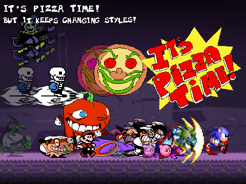 "It's Pizza Time!" but it keeps changing styles