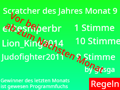 Scratcher des Jahres Monat 9