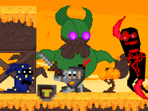 Pixel knight busting a move. https://scratch.mit.edu/projects/844044227/