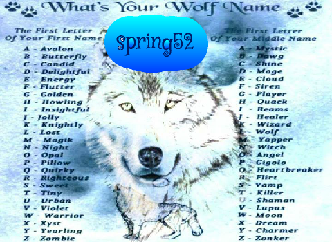Whats your wolf name?
