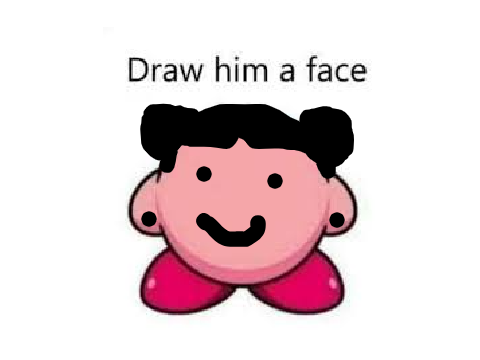 Draw kirby a face. remix