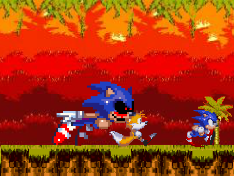 add yourself running from sonic exe. remix
