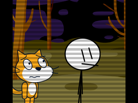 add yourself walking in the woods with scratch cat remix