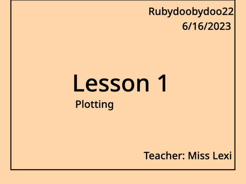 Lesson 1 Plotting ~ Done!