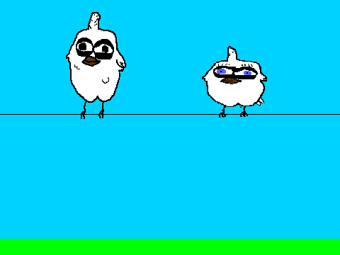 2 birds on a wire