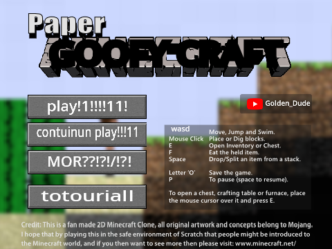 Paper goofy craft (Minecraft 2D) remix