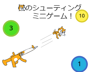 猫のシューティングミニゲーム！