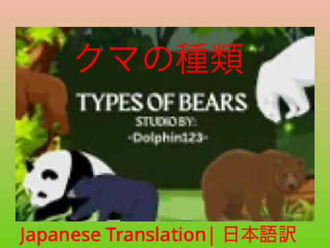 Types of Bears クマの種類 || Japanese Translation 日本語訳