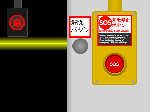 列停ボタン　首都急