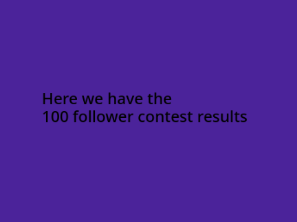 100 Follower Contest Results