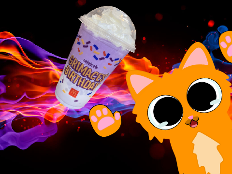 Gatuton prueba el Grimace Shake
