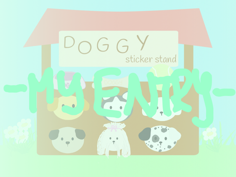 Doggy Sticker Stand |entry for @pug_queen_23’s contest|