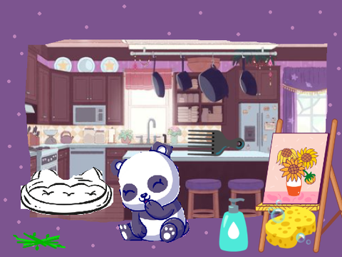  Purple panda virtual pet 