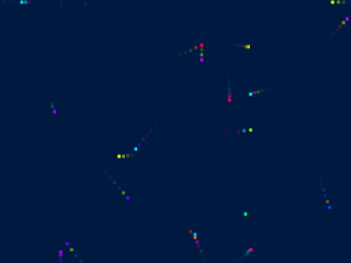 Boids Simulation x2 With Colorrs and Trails of Boid:D