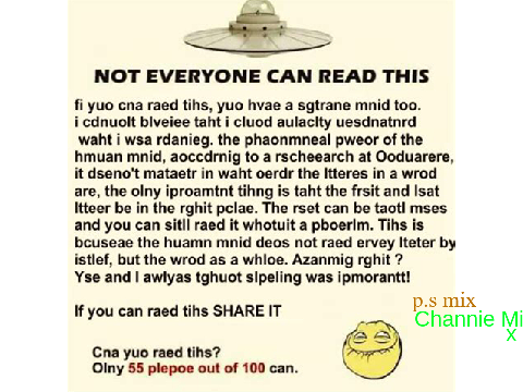 I cna raed tihs :)