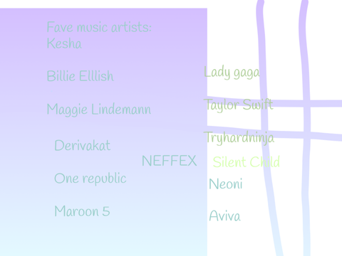 Fave music artists