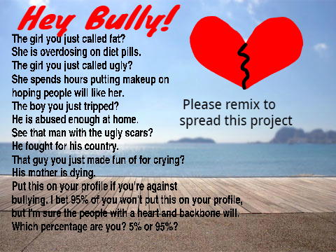 STOP BEING A BULLY!!! REMIX TO HELP STOP BULLIES!! remix remix remix remix remix