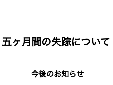 約5ヶ月間の失踪について